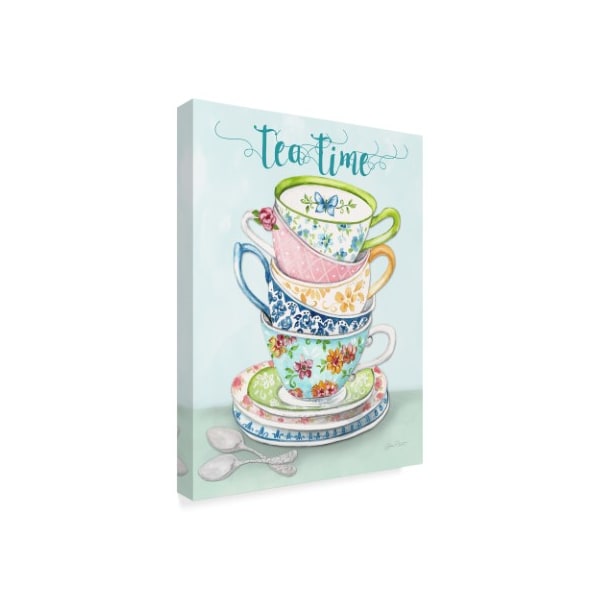 Jean Plout 'Watercolor Teacups 1' Canvas Art,14x19